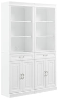 Crosley Furniture Stanton 2-Piece Storage Bookcase, Bookshelf Cabinet with Shelves, Kitchen and Living Room, White