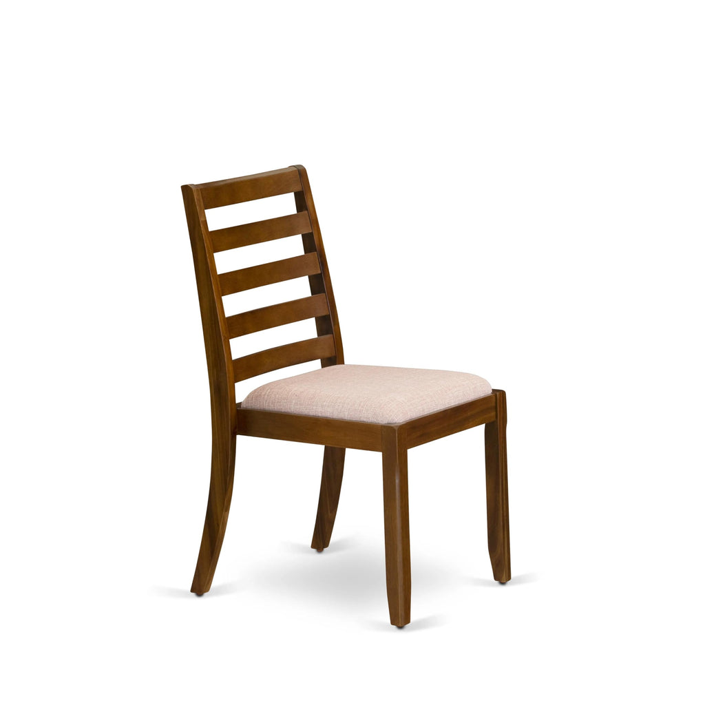 Luxe By East West Furniture X1P8T04 Dining Room Chair with Light Tan Linen Fabric and upholstered Back, Antique Walnut Finish,