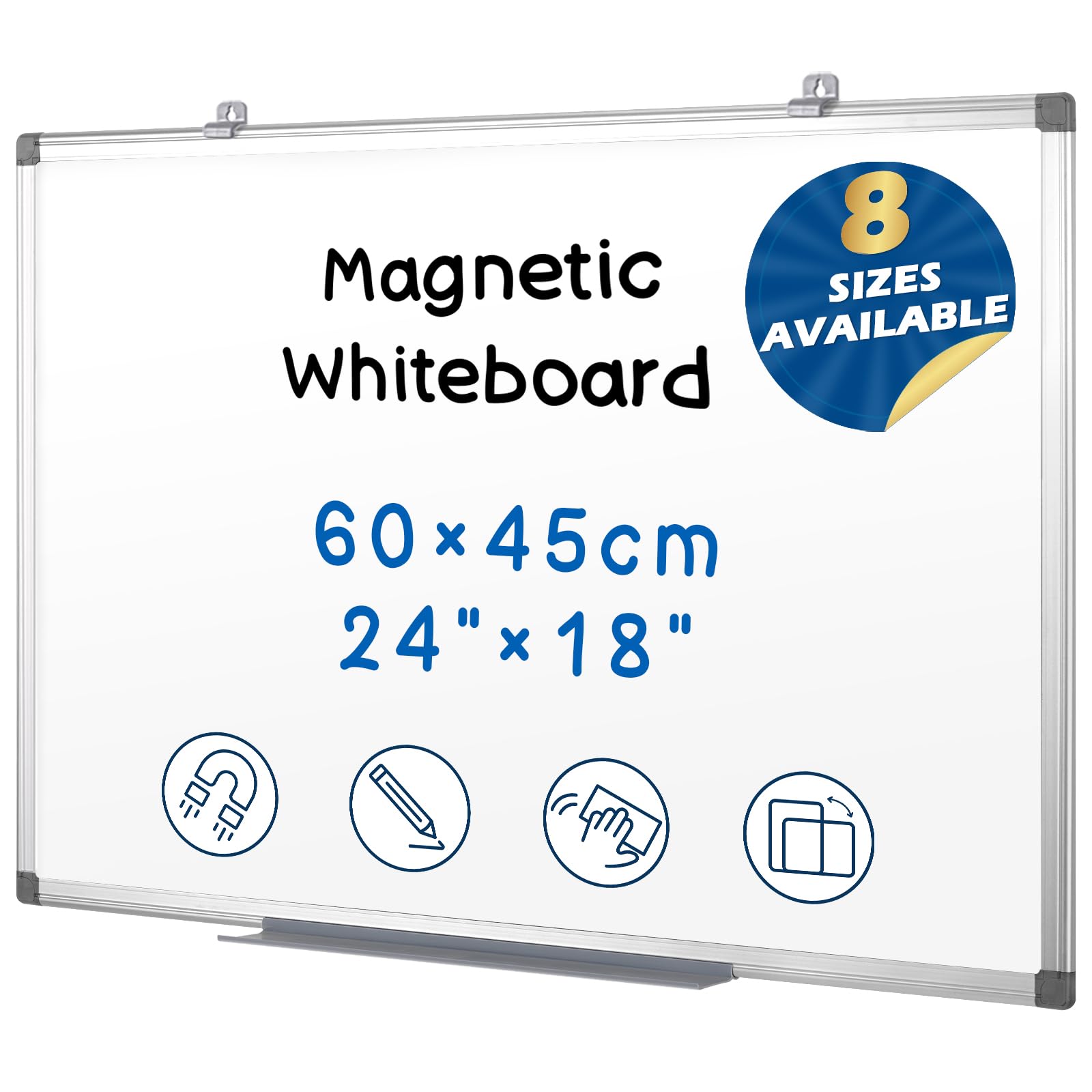 Magnetic Whiteboard 18 X 24 Dry Erase Board Wall Mounted White Board For Meeting/Organizing/Displaying, Office, Studio