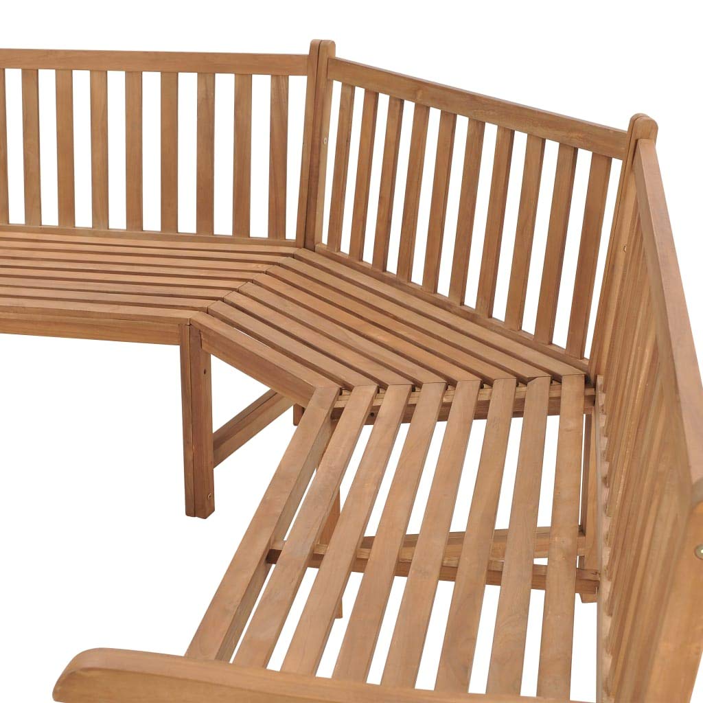 vidaXL Patio Corner Bench 72.8"x72.8"x35.4" Solid Teak Wood