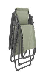 HomeRoots Frame: Powder Coated Finish (100% Polyester Powder Zero Gravity Recliner - Basalt Steel Frame - Moss Fabric