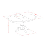 East West Furniture AVAT5-BLK-LC 5 Piece Dining Table Set for 4 Includes an Oval Kitchen Table with Butterfly Leaf and 4 Faux Leather Kitchen Dining Chairs, 42x60 Inch, Black & Cherry
