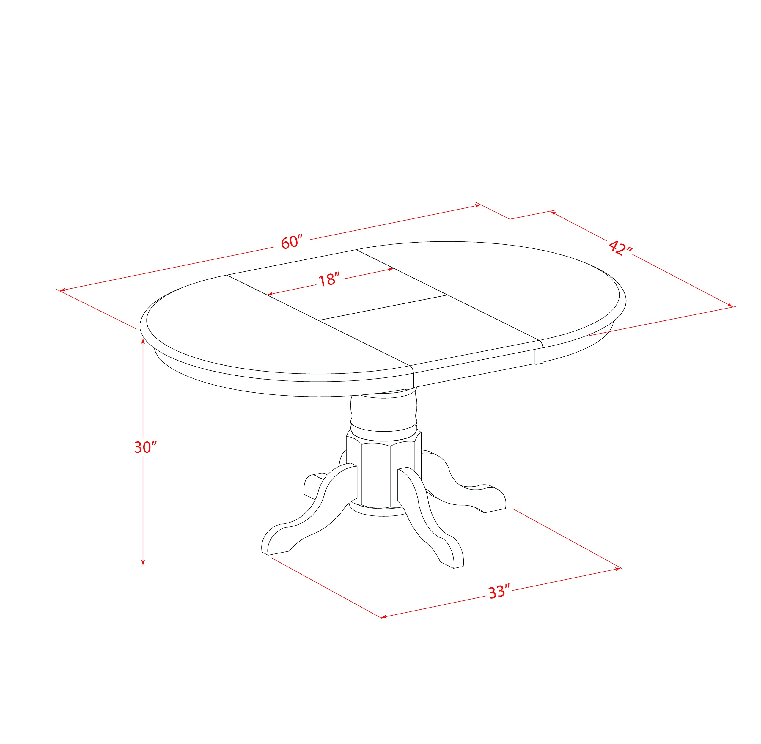 East West Furniture AVAT5-BLK-LC 5 Piece Dining Table Set for 4 Includes an Oval Kitchen Table with Butterfly Leaf and 4 Faux Leather Kitchen Dining Chairs, 42x60 Inch, Black & Cherry