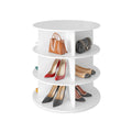 SpaceAid 3 Tier Rotating Shoe Rack Tower, Spinning Shoe Display Lazy Susan, Revolving 360 Shoe Rack Storage Round Carousel, Vert