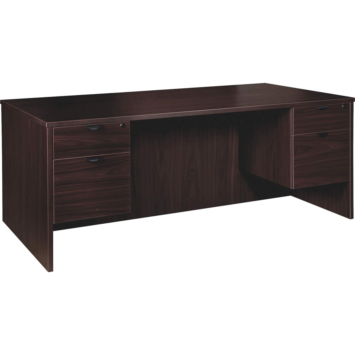 Lorell Prominence 2.0 Pedestal Desk, Espresso Laminate,Thermofused Melamine (Tfm)