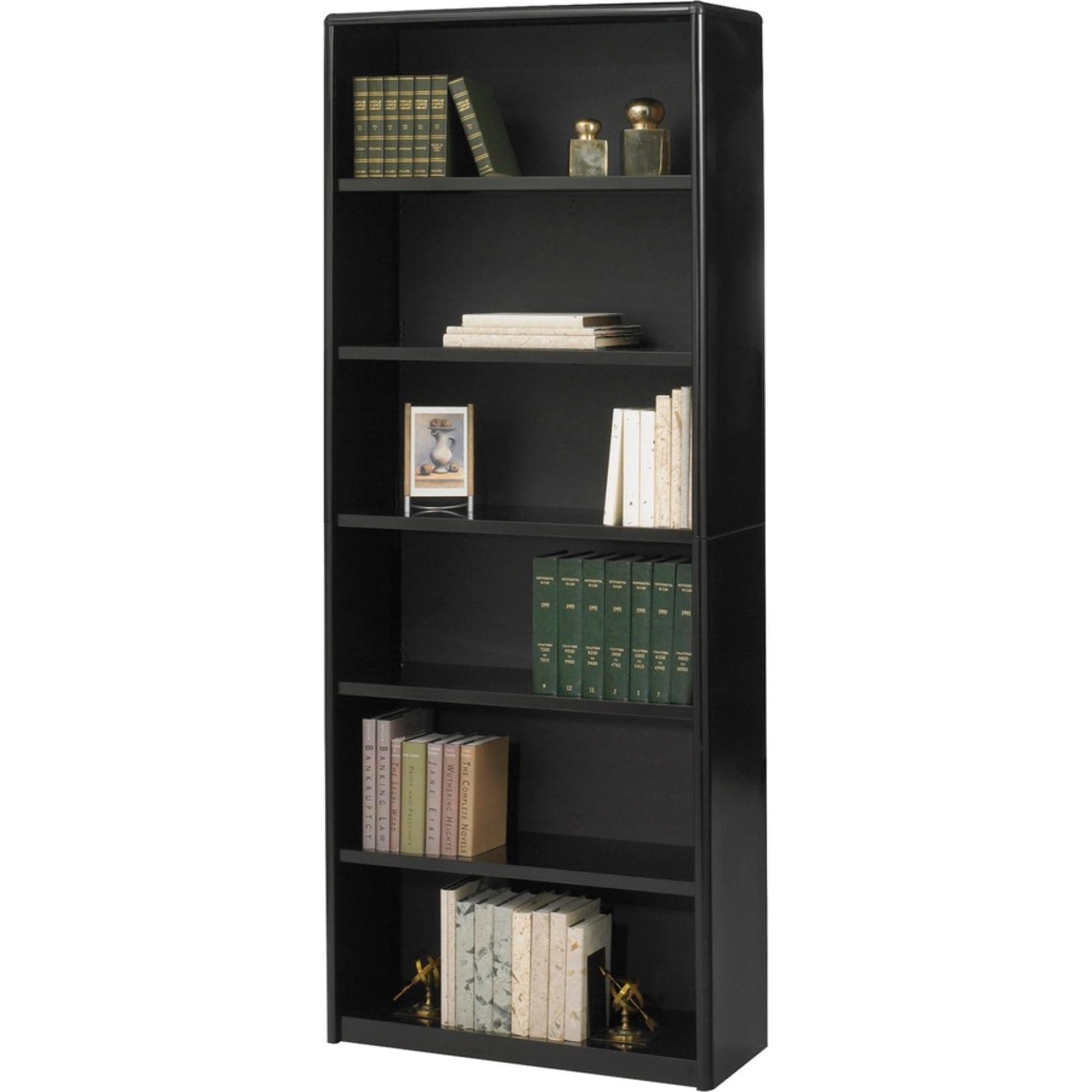 Safco Value Mate Series Metal Bookcases Bookcase,6Shf,80&quot;H,Bk (Pack Of 2)