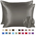 Shopbedding Luxury Satin Pillowcase For Hair - King Satin Pillowcase With Zipper, Silver Grey (Pillowcase Set Of 2) - Blissford