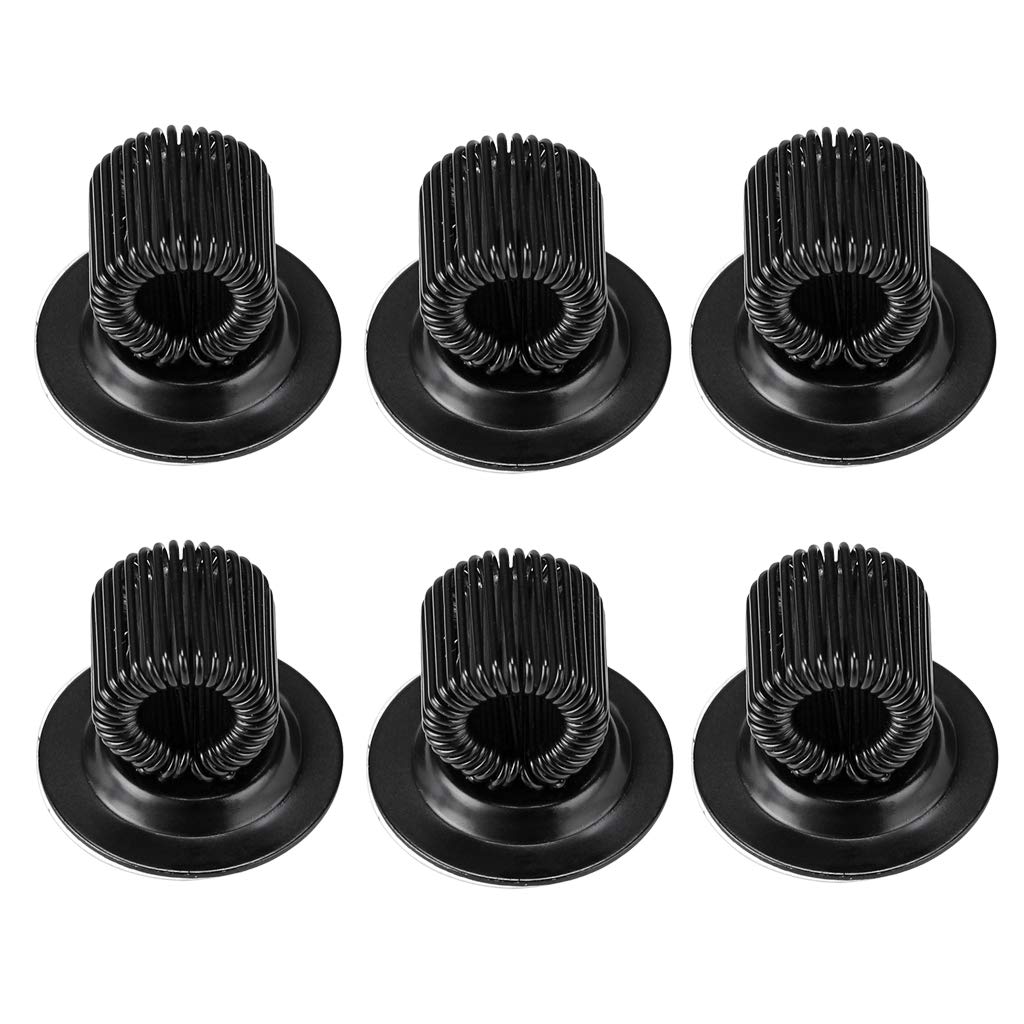 Btsky  6 Pack Black Plating Pen Holder Clips- Self Adhesive Pen Pencil Holder Pen Clip Holder With Adjustable Spring Loop Fit An