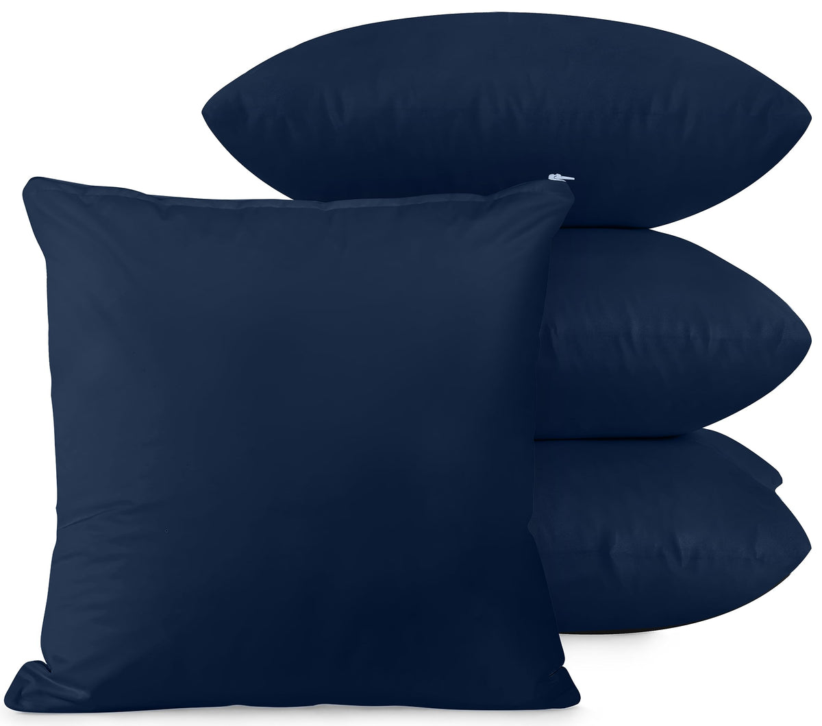 Utopia Bedding Zippered Waterproof Throw Pillow Protectors (No Pillow Inserts), European (Pack Of 4, Navy), Bed Bug Proof Decora