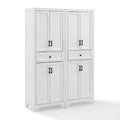 Crosley Brands KF33005WH Tara Pantry Set with 2 Pantries - Distressed White - 2 Piece