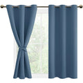 DWCN Blackout Curtains for Bedroom with Tiebacks - Room Darkening Privacy Grommet Top Window Curtains for Living Room, 42 x 45 i