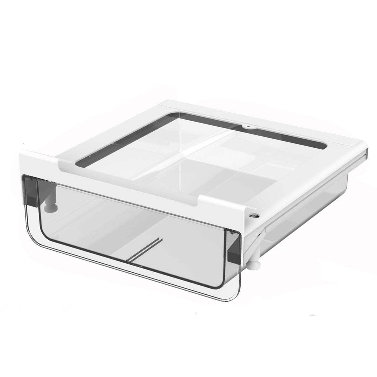 Vacane Kitchen Organizer Drawer, Clear Under Shelf Drawer,Pantry Drawer Under Cabinet Shelf Hanging Storage, Pull Out Fridge Bin