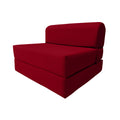 D&D Futon Furniture Sleeper Chair Folding Bed, Studio Sofa Guest Folded Mattress, High Density Foam (70 X 36 X 6, Red)