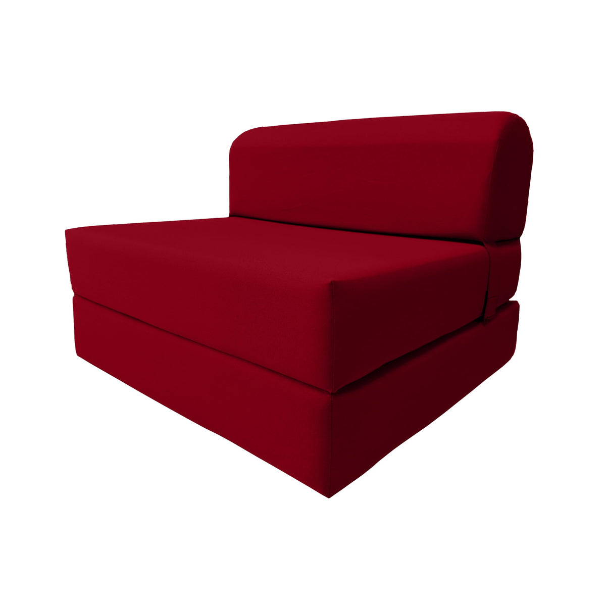 D&D Futon Furniture Sleeper Chair Folding Bed, Studio Sofa Guest Folded Mattress, High Density Foam (70 X 36 X 6, Red)