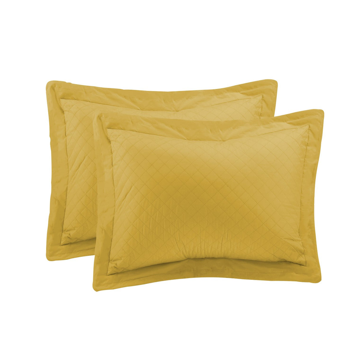 Lotus Home Diamondesque Water And Stain Resistant Microfiber Shams, Standard, Yellow, 2 Piece