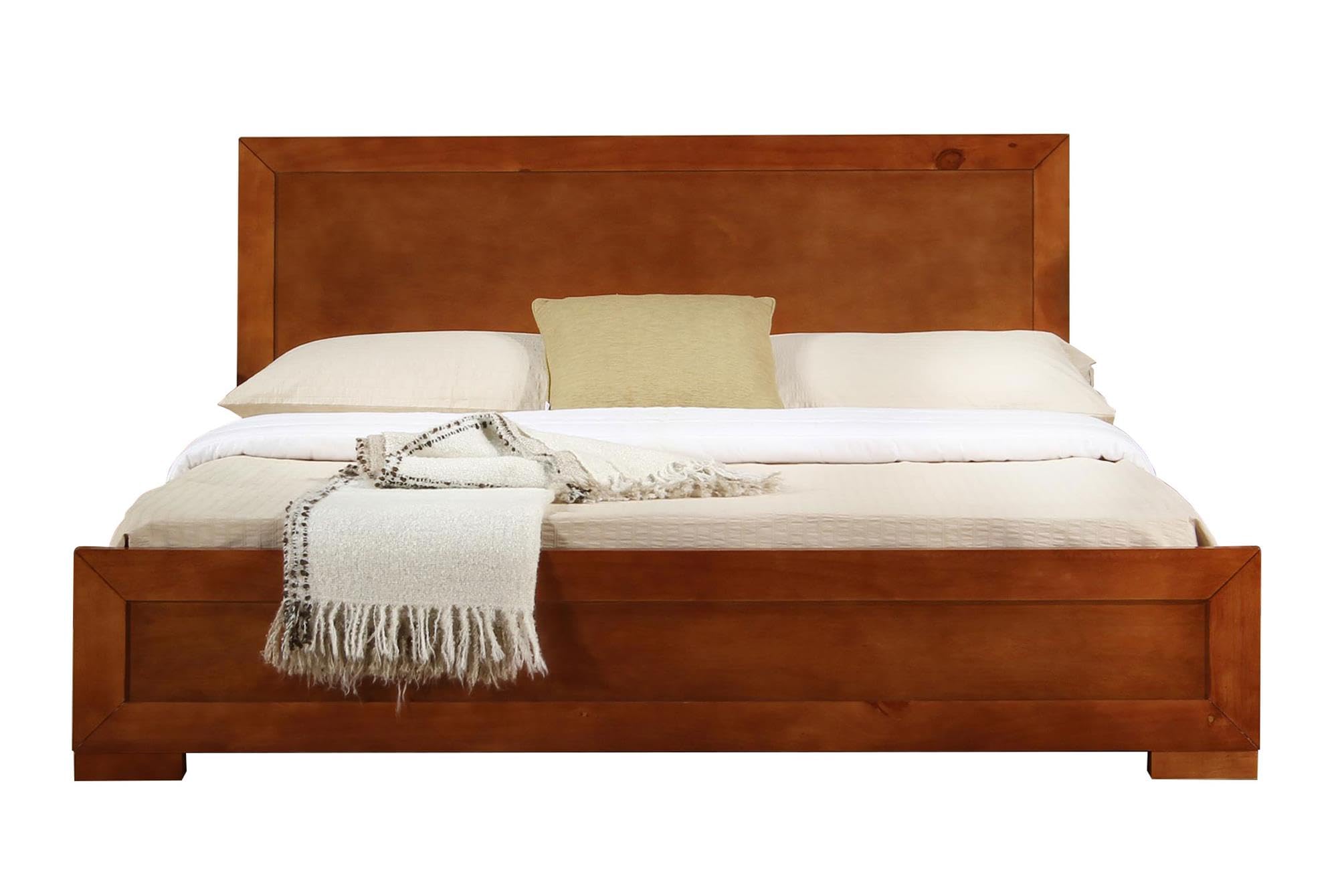 Trent Wooden Platform Bed in Cherry, Full/ Cherry