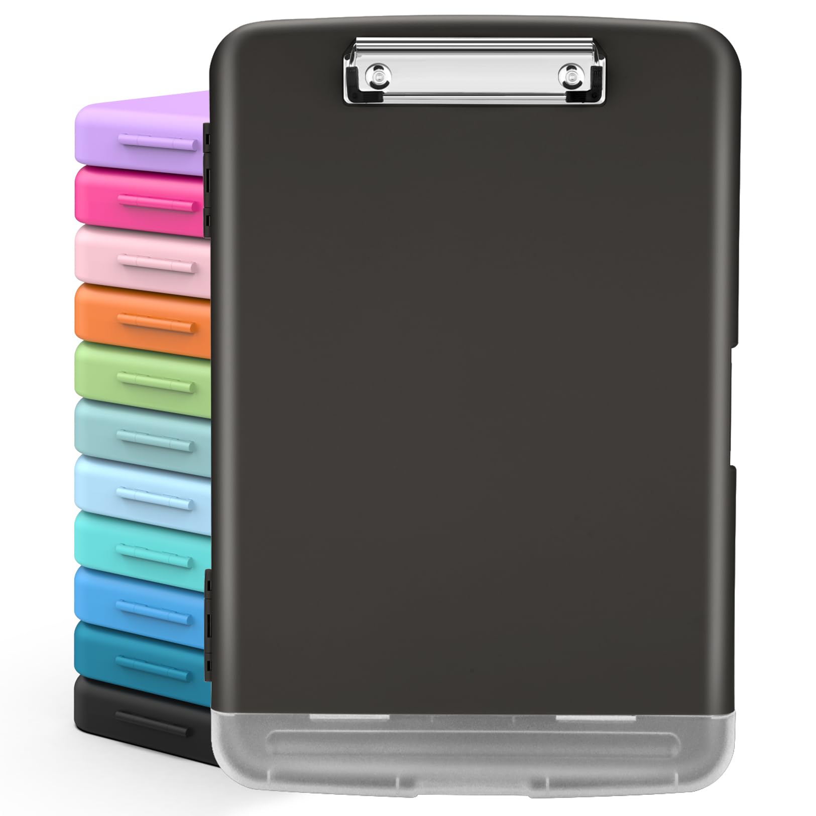 Sooez Clipboards With Storage, High Capacity Clip Boards 8.5X11 With Storage, Heavy Duty Nursing Clipboard Folder, Plastic Clipb