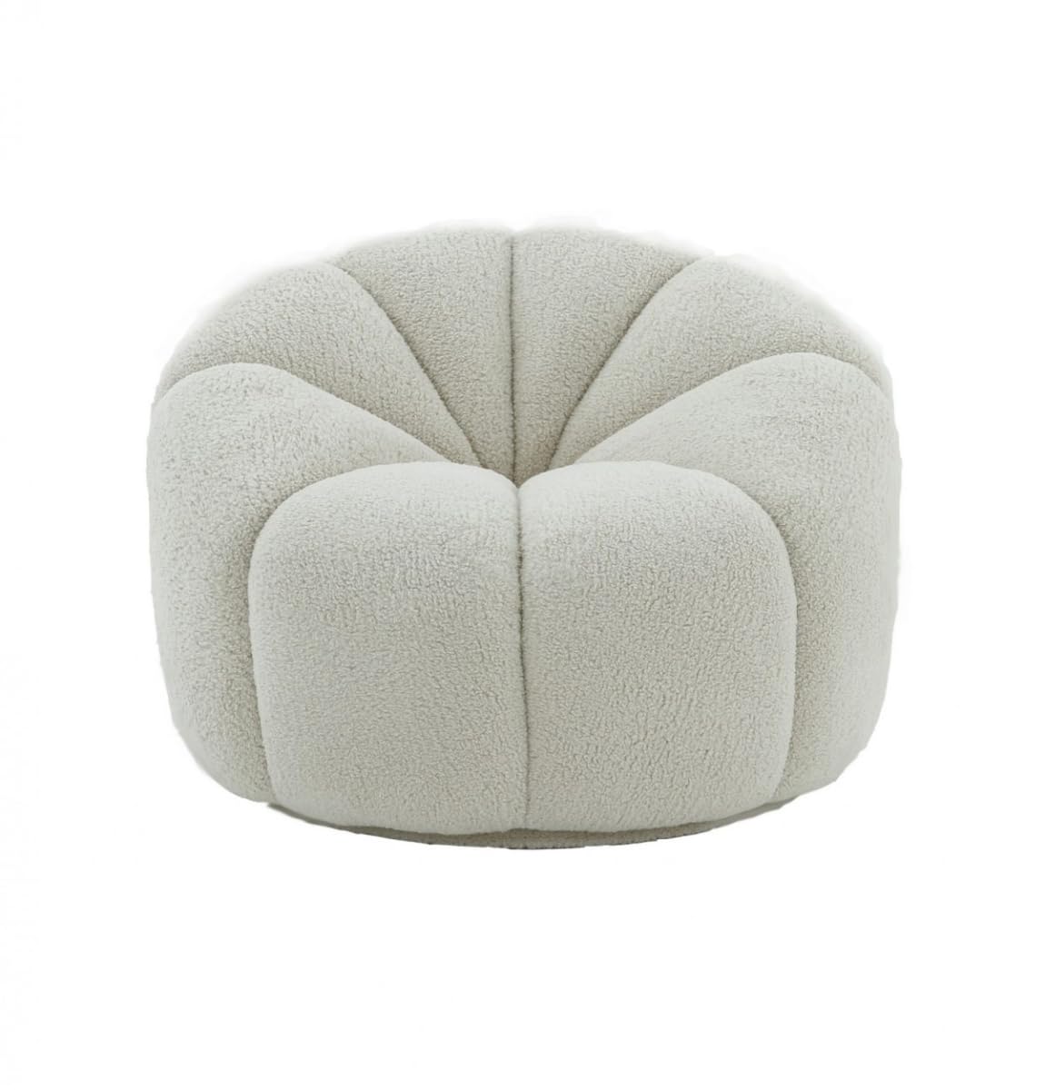 HomeRoots 488440 38 in. Sherpa Lounge Chair White