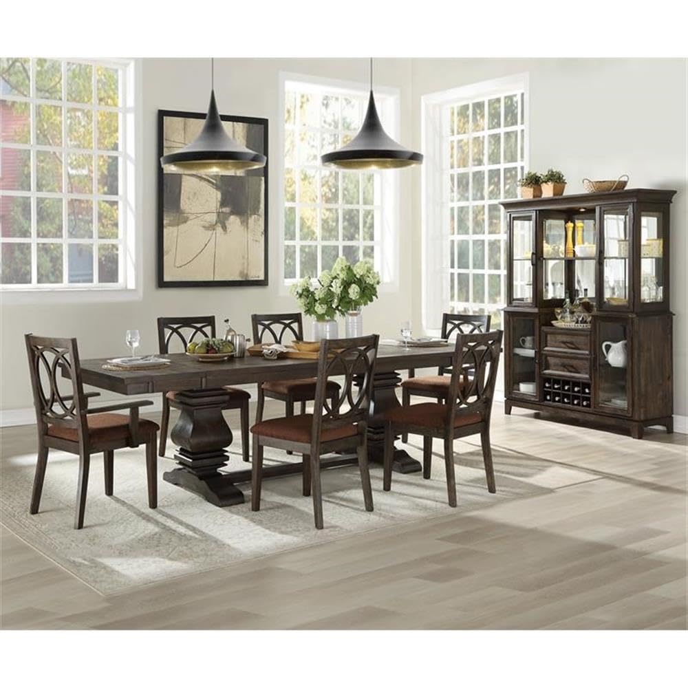 Acme Jameson Wooden Upholstered Side Chair in Brown and Espresso Espresso