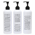 HOMCDALY Shampoo and Conditioner Dispenser, 16oz 3-Pack Refillable Shampoo and Conditioner Bottles, Empty Shampoo Bottles, Shamp