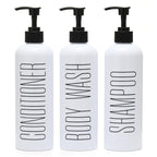HOMCDALY Shampoo and Conditioner Dispenser, 16oz 3-Pack Refillable Shampoo and Conditioner Bottles, Empty Shampoo Bottles, Shamp
