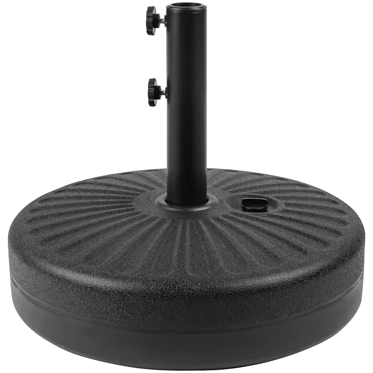 PULNDA Round Umbrella Base Stand with Steel Umbrella Holder, 50lbs Heavy Duty Fillable Umbrella Base Stand, for Outdoor, Patio, 