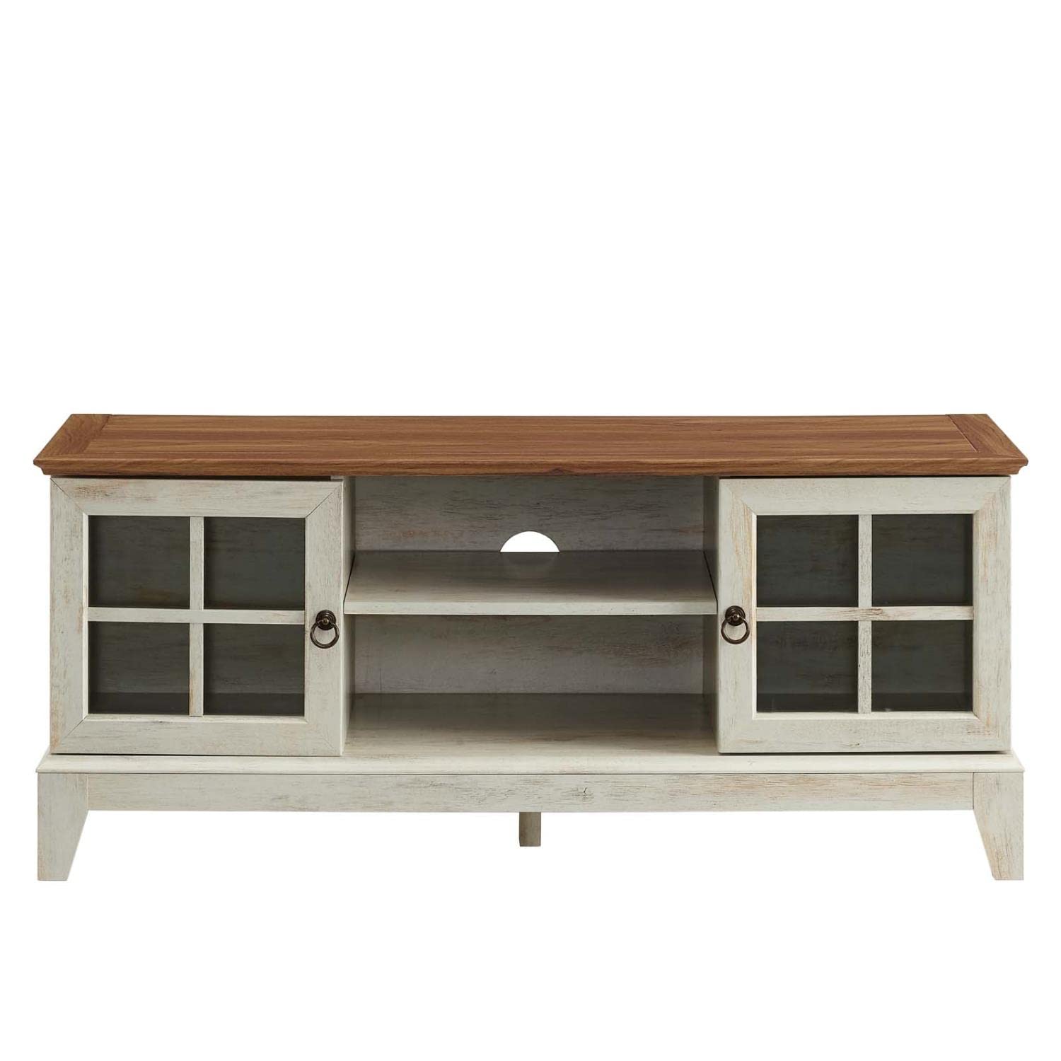 Modway Isle Coastal Contemporary 47&quot; TV Stand, 15.5&quot; L x 46.5&quot; W x 20&quot; H, Walnut White