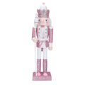 BEOSOFLOY Nutcracker Soldier 12in Christmas Nutcracker Figure Wooden Pink Nutcracker Soldier Festive Glitter Collectible Nutcrac