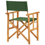 vidaXL Director's Chair, Foldable Director's Chair with Fabric Seat Cover, Folding Camping Chair for Outdoor Garden Lawn, Solid Wood Acacia Green