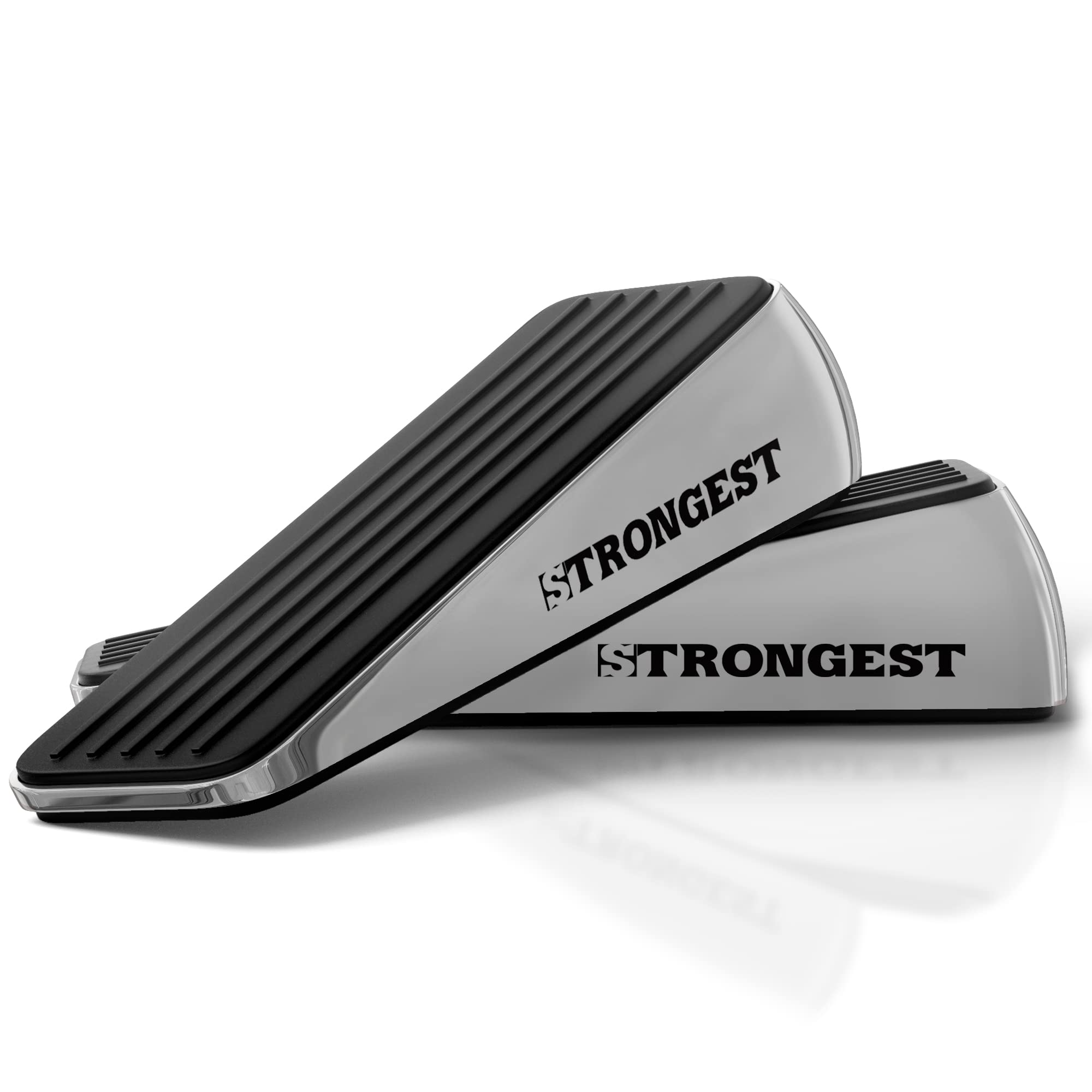 Strongest Door Stopper, Heavy Duty Door Stop Wedge Made Of Premium Quality Zinc And Rubber Suits Any Door, Any Floor. Set Of 2 P