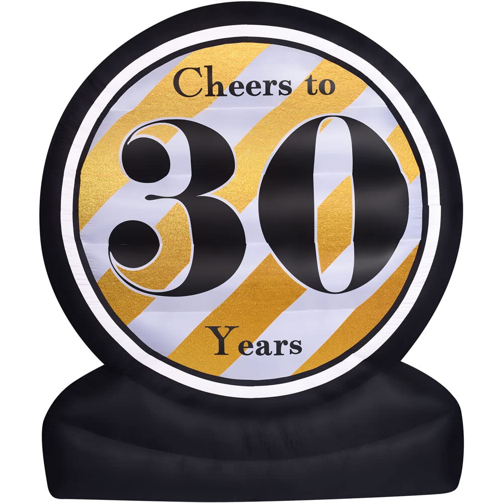 Fraser Hill Farm 8-Ft. Cheers To 30 Years Inflatable With Lights, Outdoor Blow-Up Festive Celebration Party Decor For Birthdays, Anniversaries, And Milestones