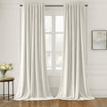 Miulee Ivory White Velvet Curtains 90 Inches Long 2 Panels - Luxury Pinch Pleated Room Darkening Window Drapes For Bedroom Livin