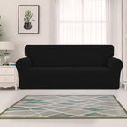 Easy-Going Stretch Jacquard Couch Cover, 1-Piece Soft Sofa Cover, Sofa Slipcover With Anti-Slip Foams, Washable Furniture Protector For Kids, Pets (Sofa, Black)