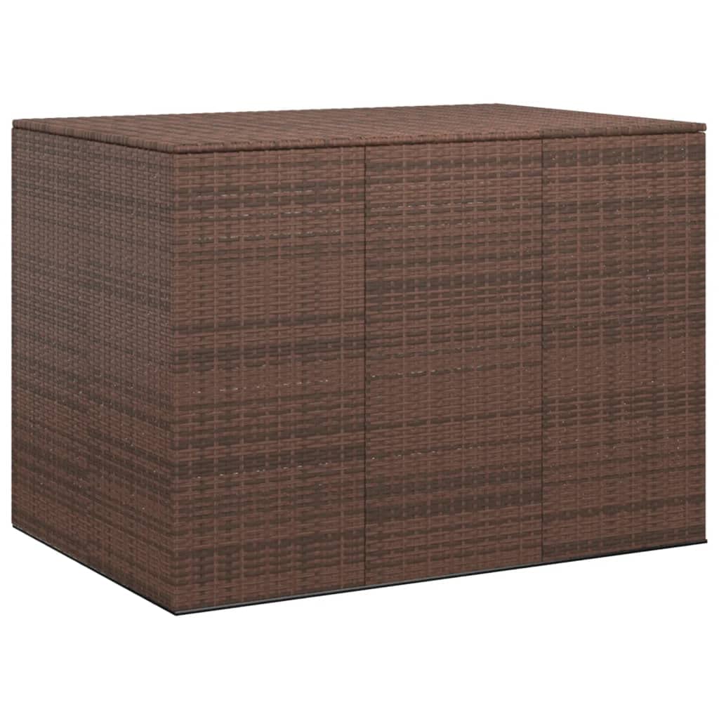 vidaXL Patio Cushion Storage Box - Durable PE Rattan with Powder-Coated Steel Frame, Weather-Resistant & Easy to Clean, Gas Lift