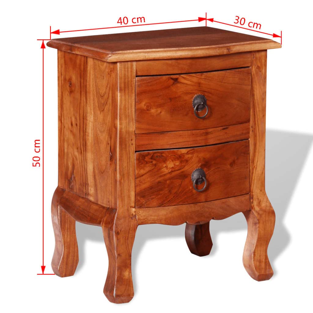 vidaXL Nightstand with Drawer - Thumbnail 4