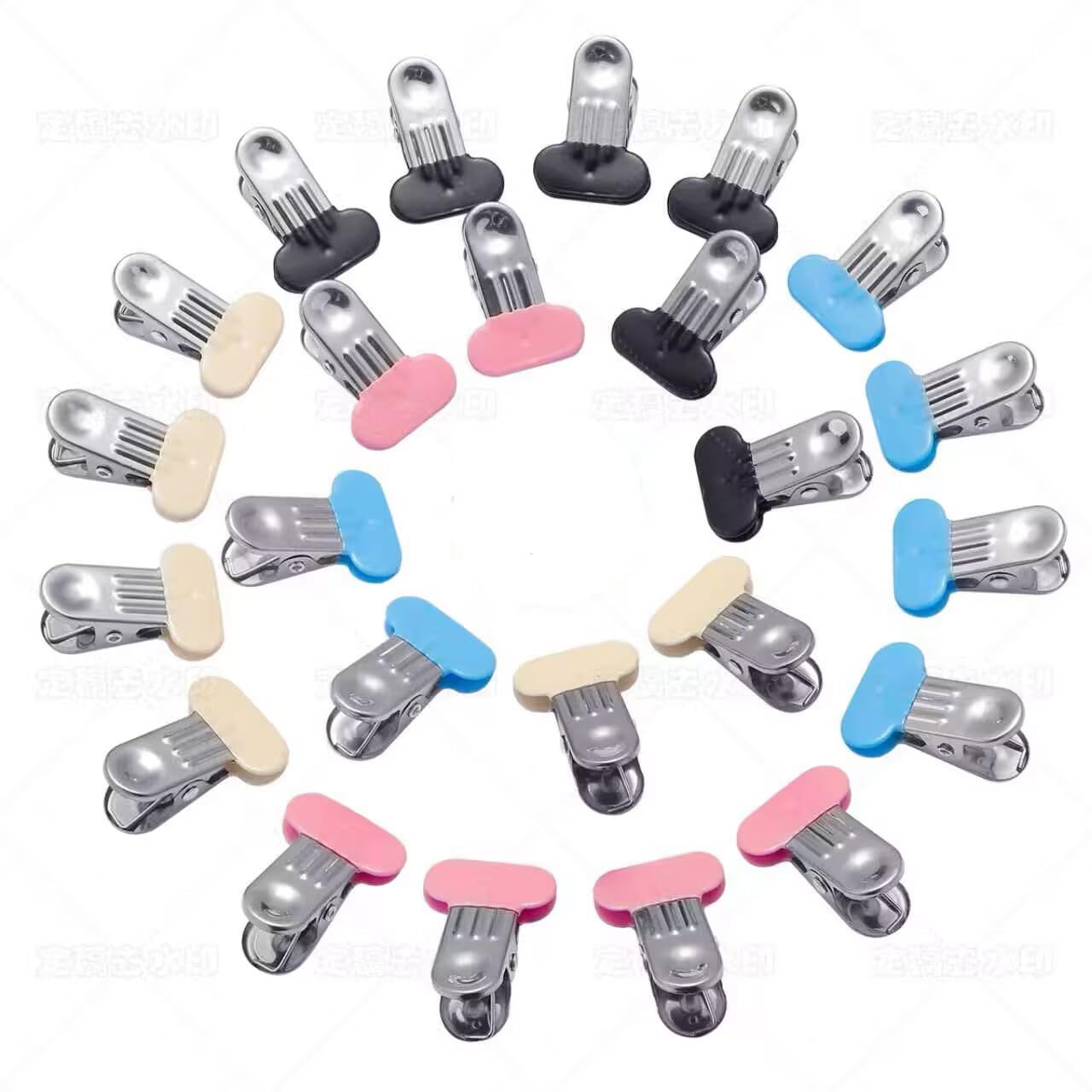 60 Pcs Stainless Steel Laundry Clips - 4 Colors (Black, Blue, Pink, Beige, 15 Each) | No-Trace Windproof Clothes Pins for Hangin