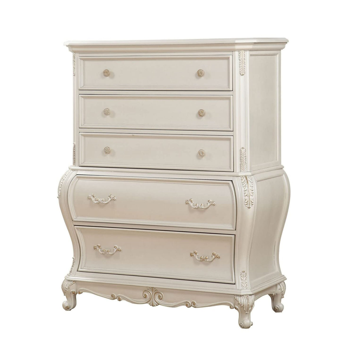 Benjara Benzara Grand Wooden Storage Chest, White, Ivory