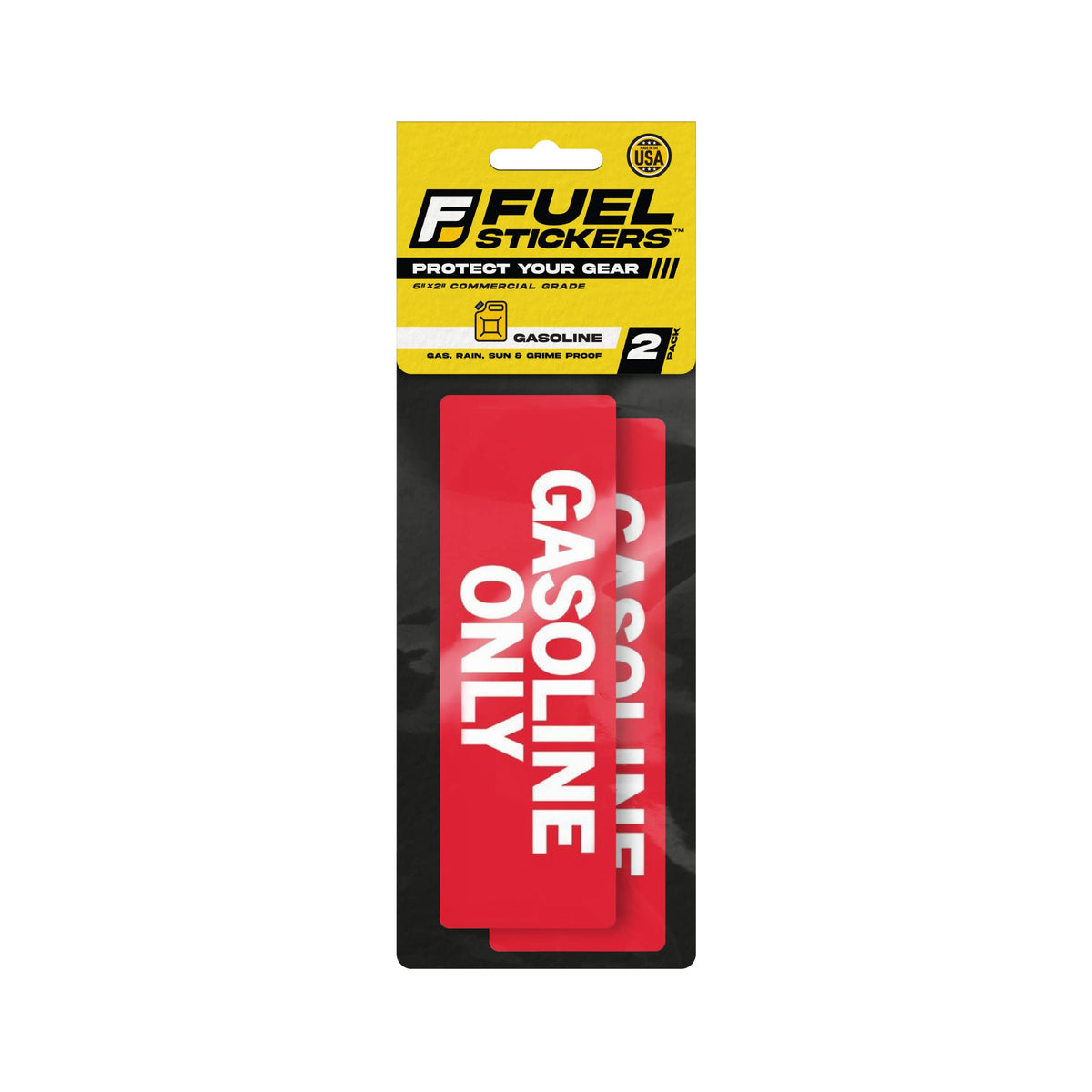 Gas Sticker, Gasoline Only Label For Gas Can And Outdoor Power Equipment - Weather Proof, Extreme Stick, Durable - Gasoline Deca