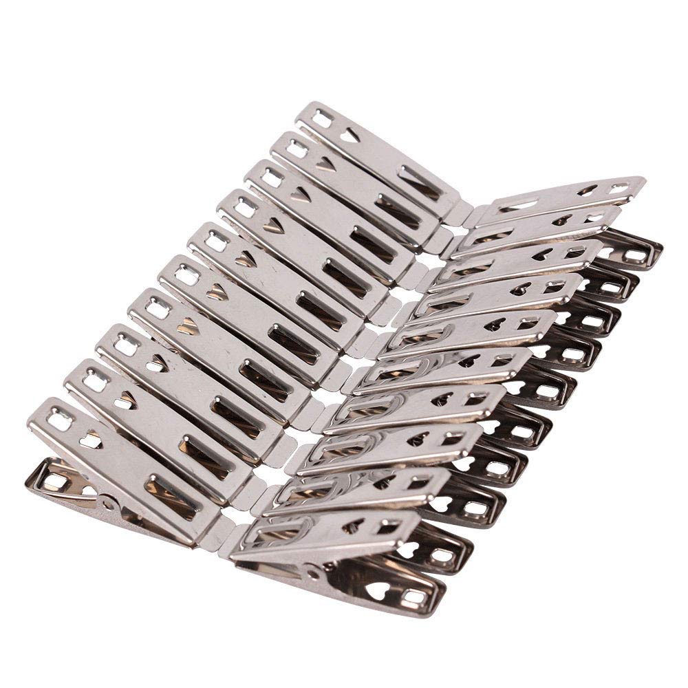 FOMMEN Towel Clips 40 Pack Metal Clothes Pins,Stainless Steel Clothespin Clips for Drying Socks,Hanging Clips,Heavy Duty Clothes