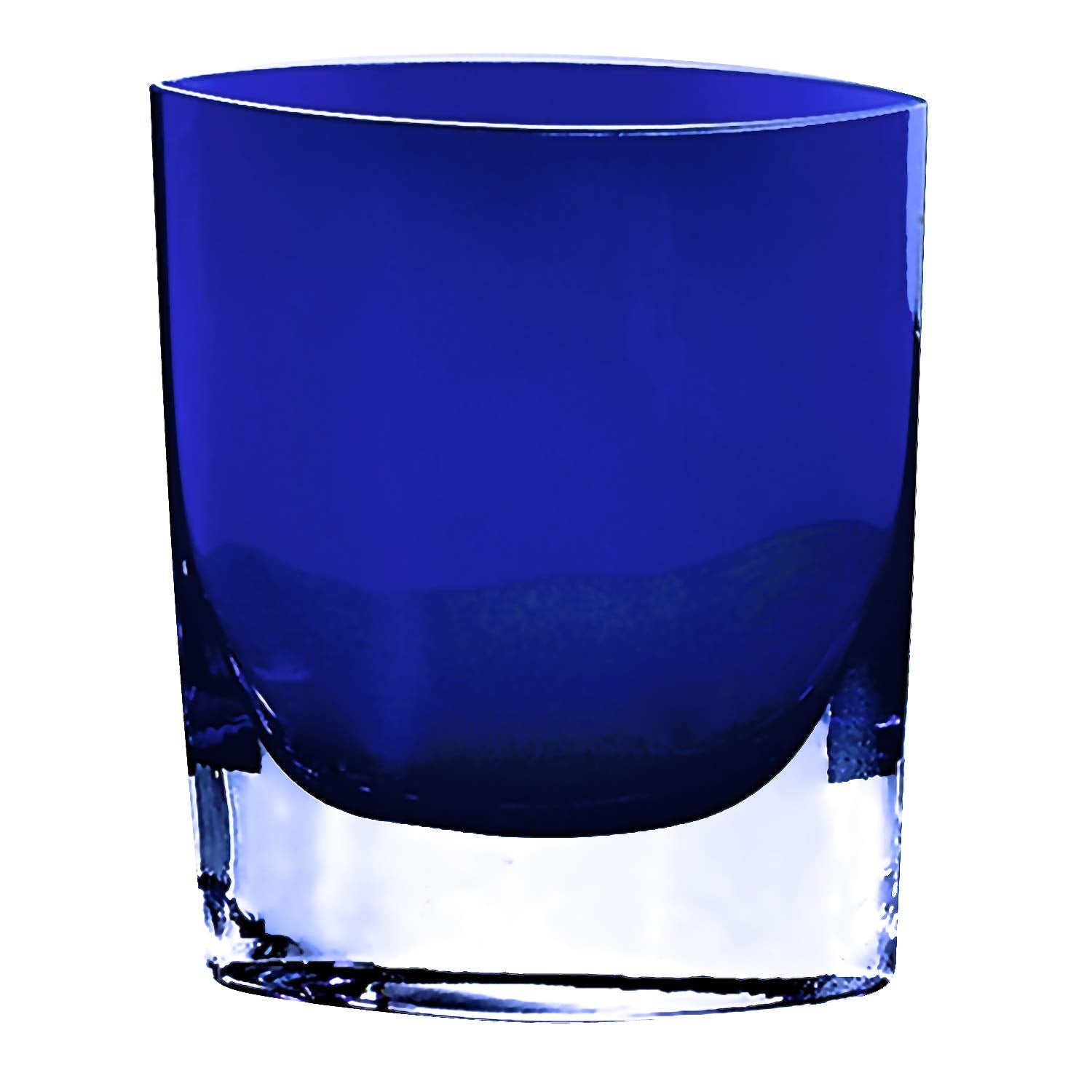 HomeRoots 8 Mouth Blown Glass European Made Light Cobalt Vase