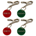 Clean & Dirty Laundry Basket Signs a Pair Clip 2Pcs,Green and red distinguish the Classification of Clothing stored in Baskets i