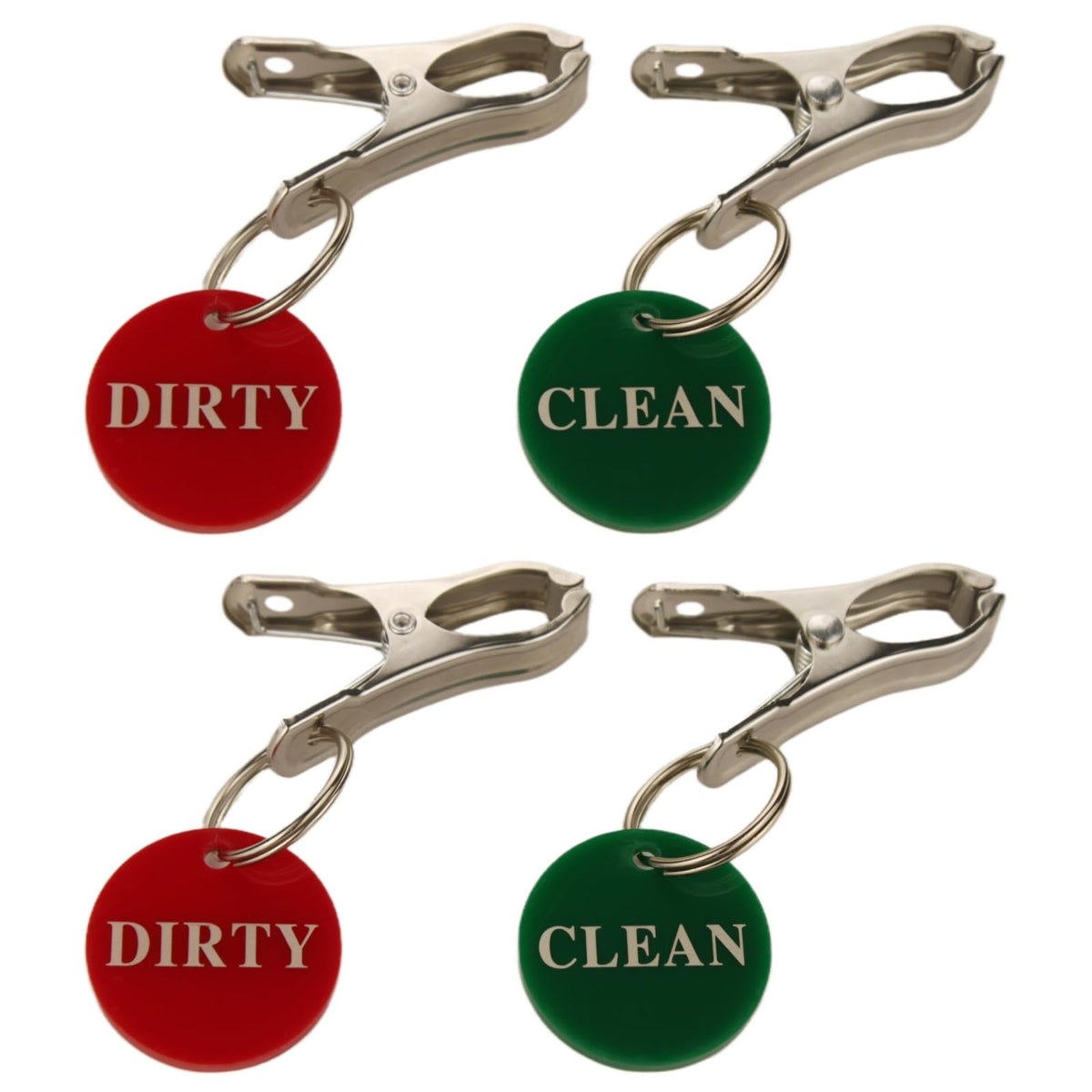 Clean & Dirty Laundry Basket Signs a Pair Clip 2Pcs,Green and red distinguish the Classification of Clothing stored in Baskets i