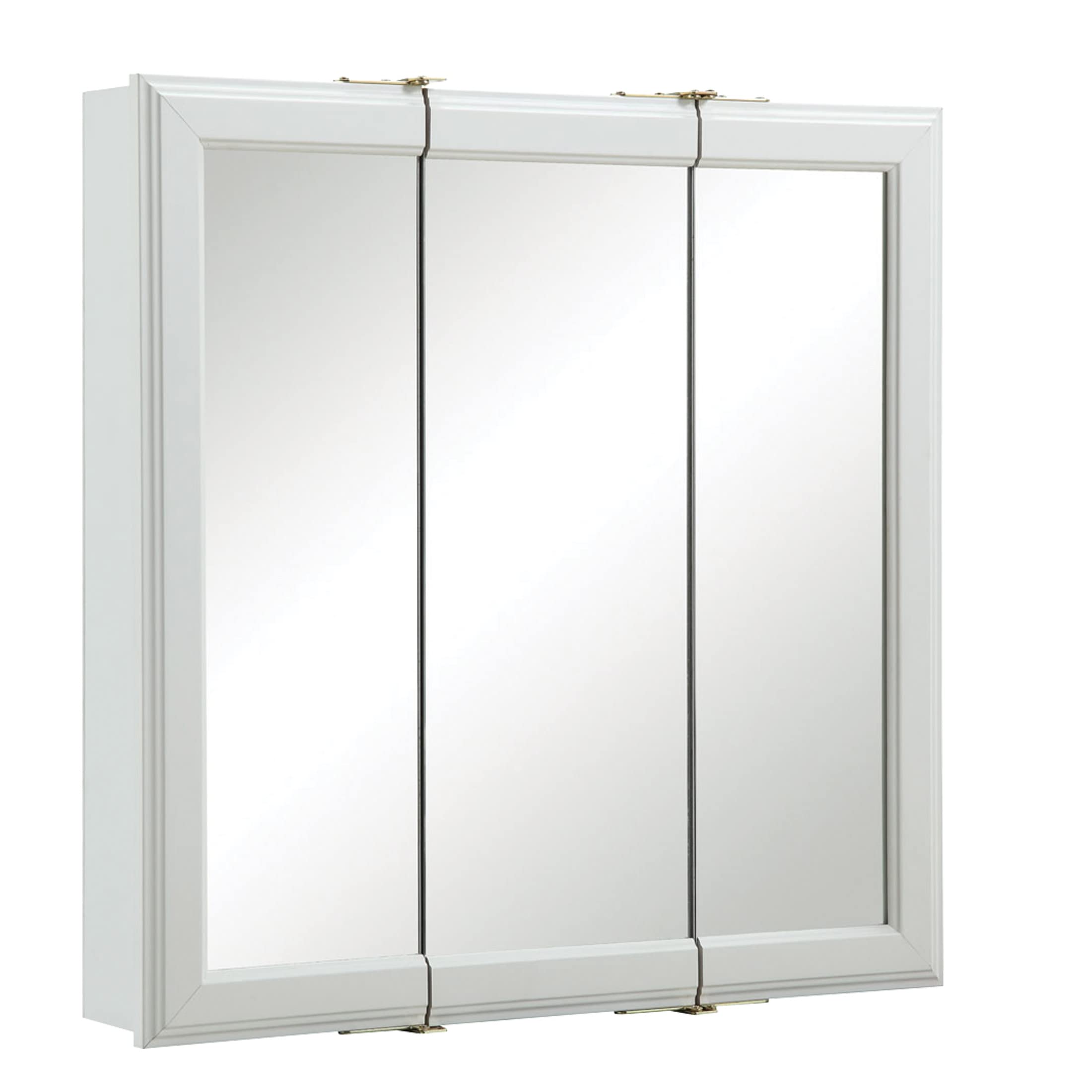 Design House 535864-WHT Classic Medicine Cabinet Durable Assembled Frame Bathroom Wall Cabinet w/Mirrored Doors, 30, White
