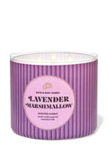 Bath & Body Works, White Barn 3-Wick Candle w/Essential Oils - 14.5 oz - 2022 Spring Scents! (Lavender Marshmallow)