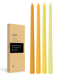 Viyffo Taper Candles 12 Inch Yellow Set of 4 Unscented, Dripless, Smokeless Long Tall Tapered Candlesticks Wedding Advent Home D
