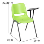 Flash Furniture Hercules Series 880 Lb. Capacity Green Ergonomic Shell Stack Chair With Gray Frame (Pack Of 1)