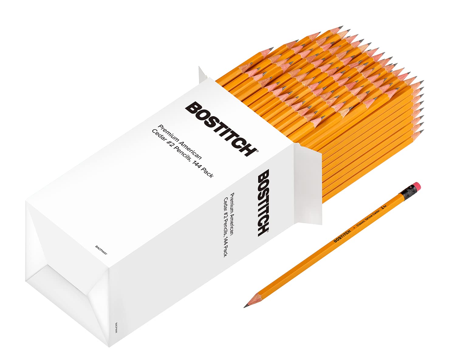Bostitch Office Premium #2 Pencils, American Cedar Wood, Pre-Sharpened, Hb Graphite, 144-Pack