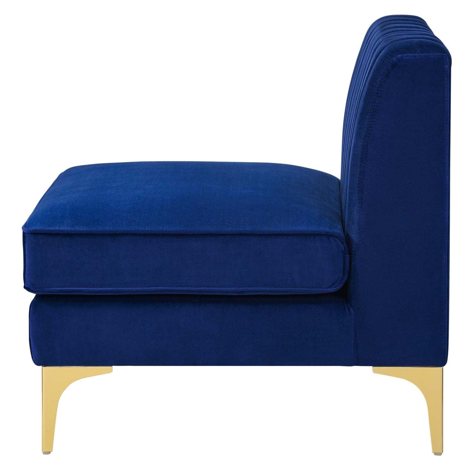 Modway Eei-3984-Nav Triumph Channel Tufted Performance Velvet Armless Chair, Navy