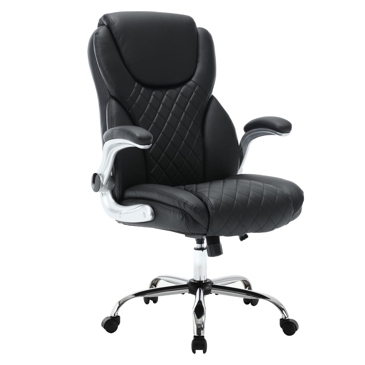 Reficcer Executive Office Chair, High Back Faux Leather Ergonomic Office Desk Chairs With Wheels, 90-120 Rocking Managerial Swiv