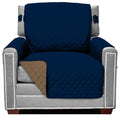 Sofa Shield Patented Chair Slipcover, Reversible Tear Resistant Soft Quilted Microfiber, 23” Seat Width, Durable Furniture Stain Protector With Straps, Washable Cover For Dogs, Kids, Navy Sand